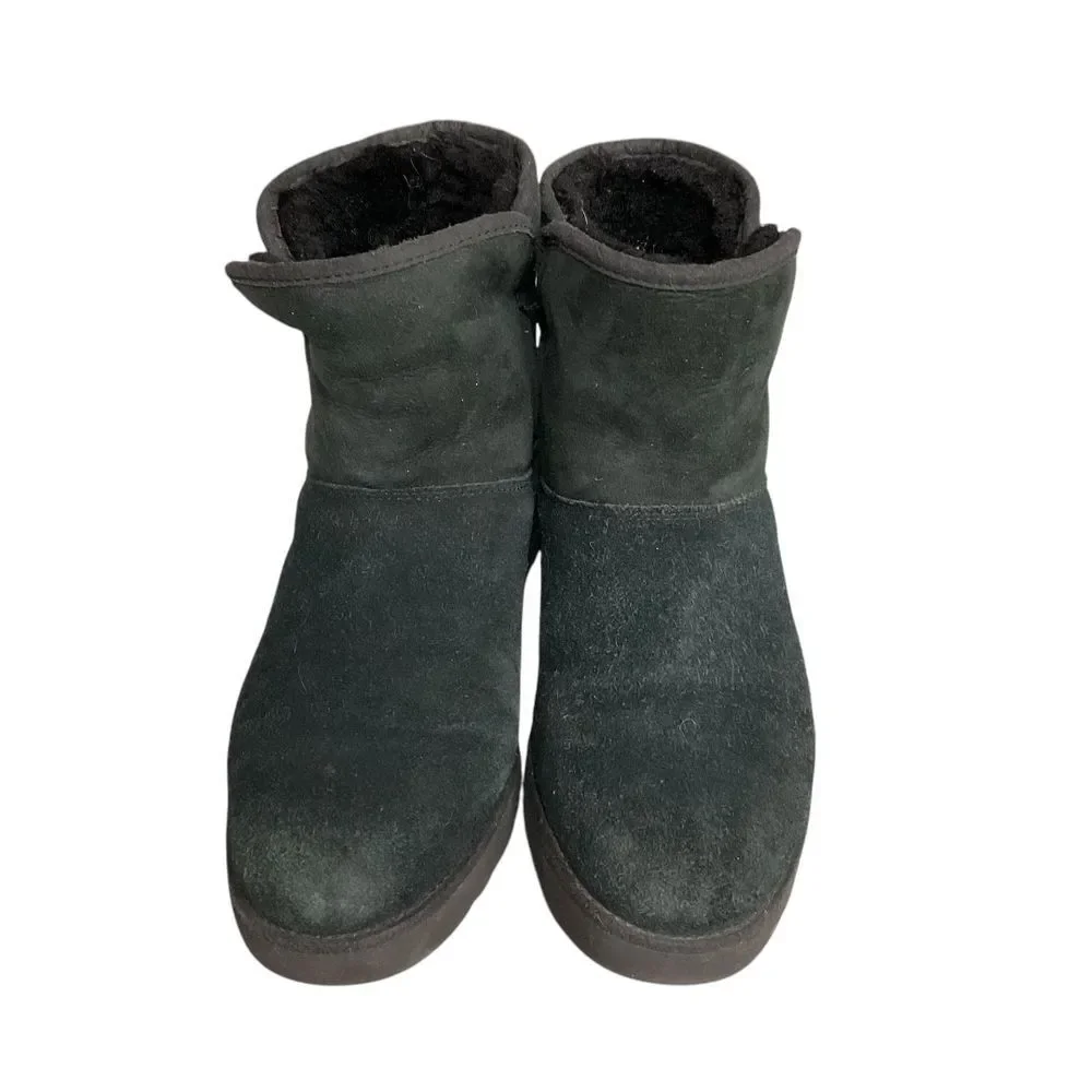 UGG Australia Women's Cory‎ Suede Ankle Sheepskin Boots Size 6 Grey Outdoor